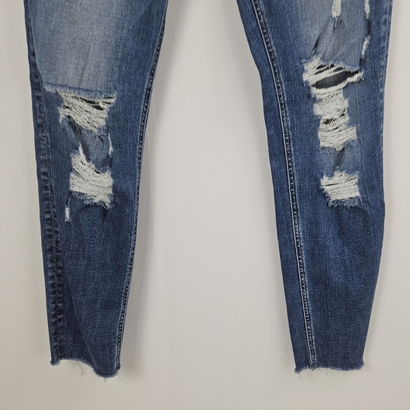 Flying monkey Factory distressed raw hem skinny jeans size 30 - Picture 9 of 12